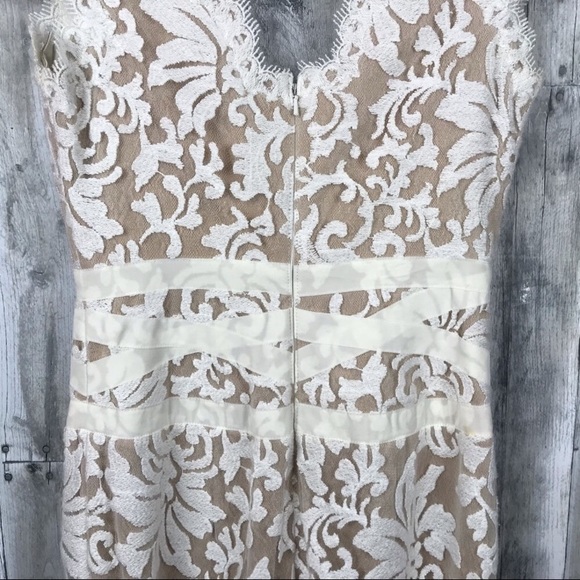 Tadashi Shoji Lace & Tulle Sheath Dress Sz 2 EUC - Picture 5 of 8
